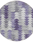 Addison Rugs Angled Checks Purple Washable Indoor-Outdoor Rug