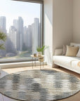 Addison Rugs Angled Checks Taupe Washable Indoor-Outdoor Rug