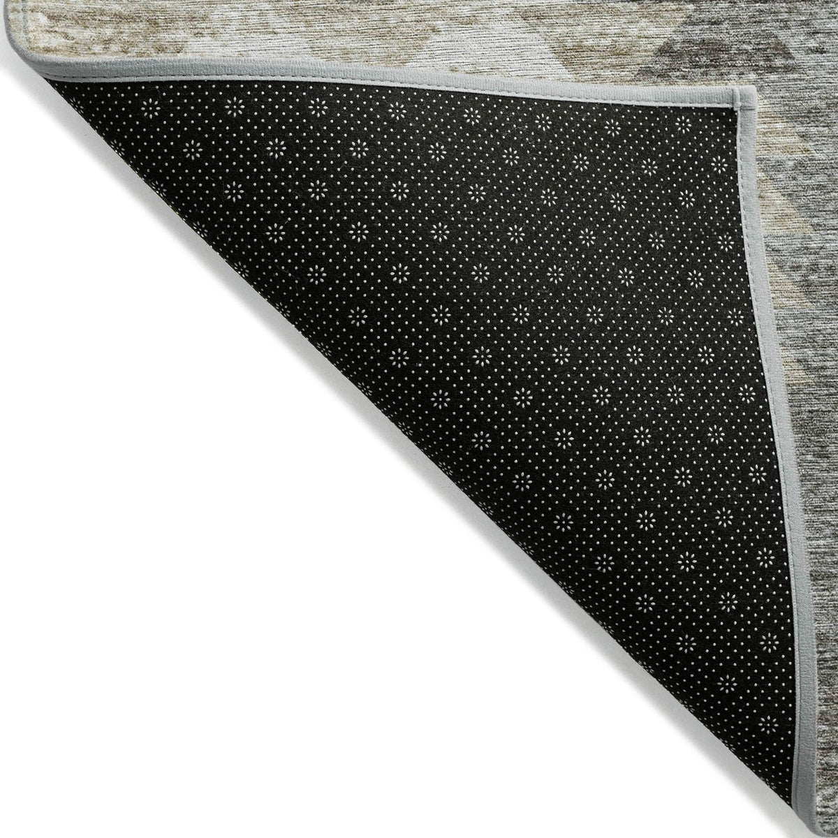 Addison Rugs Angled Checks Taupe Washable Indoor-Outdoor Rug