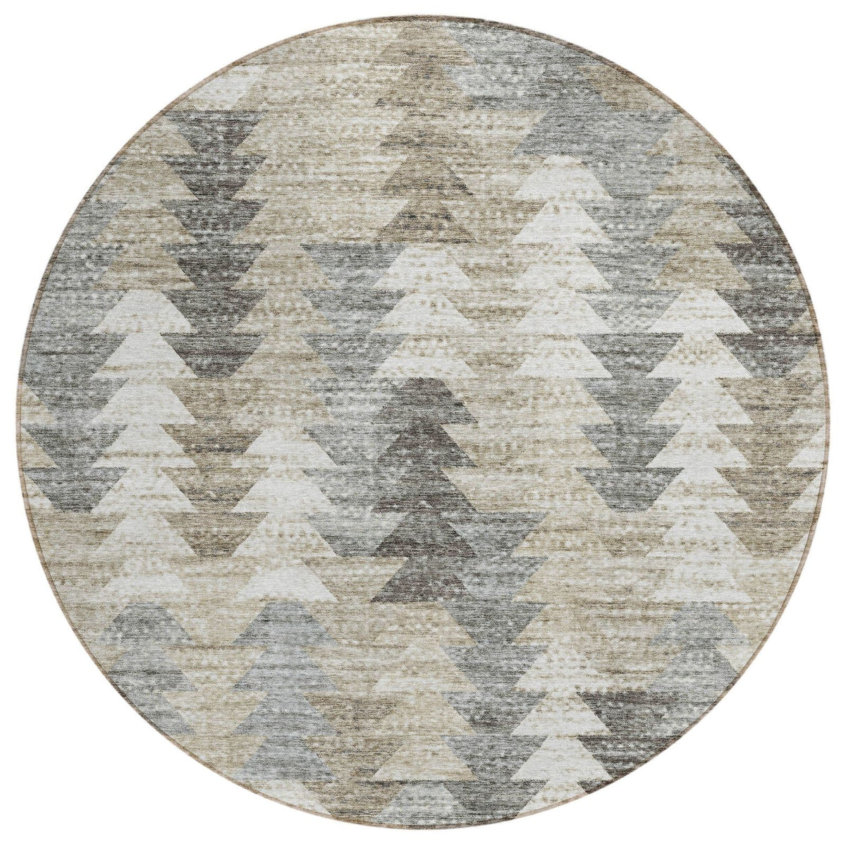 Addison Rugs Angled Checks Taupe Washable Indoor-Outdoor Rug