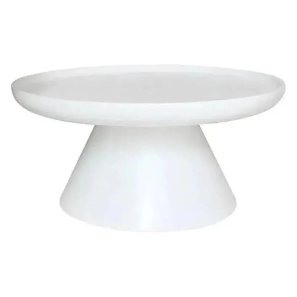 Aria Resin White Round Coffee Table-Outdoor Coffee Tables-Artesia-LOOMLAN