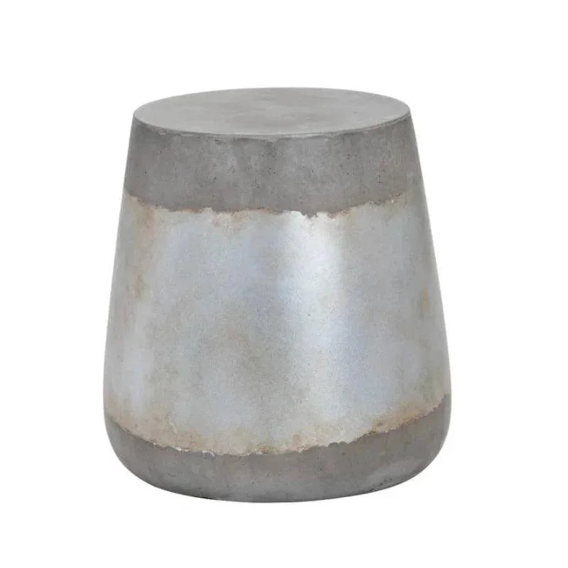 Aries Concrete Outdoor Round End Table - LOOMLAN - SUNPAN - Outdoor Side Tables