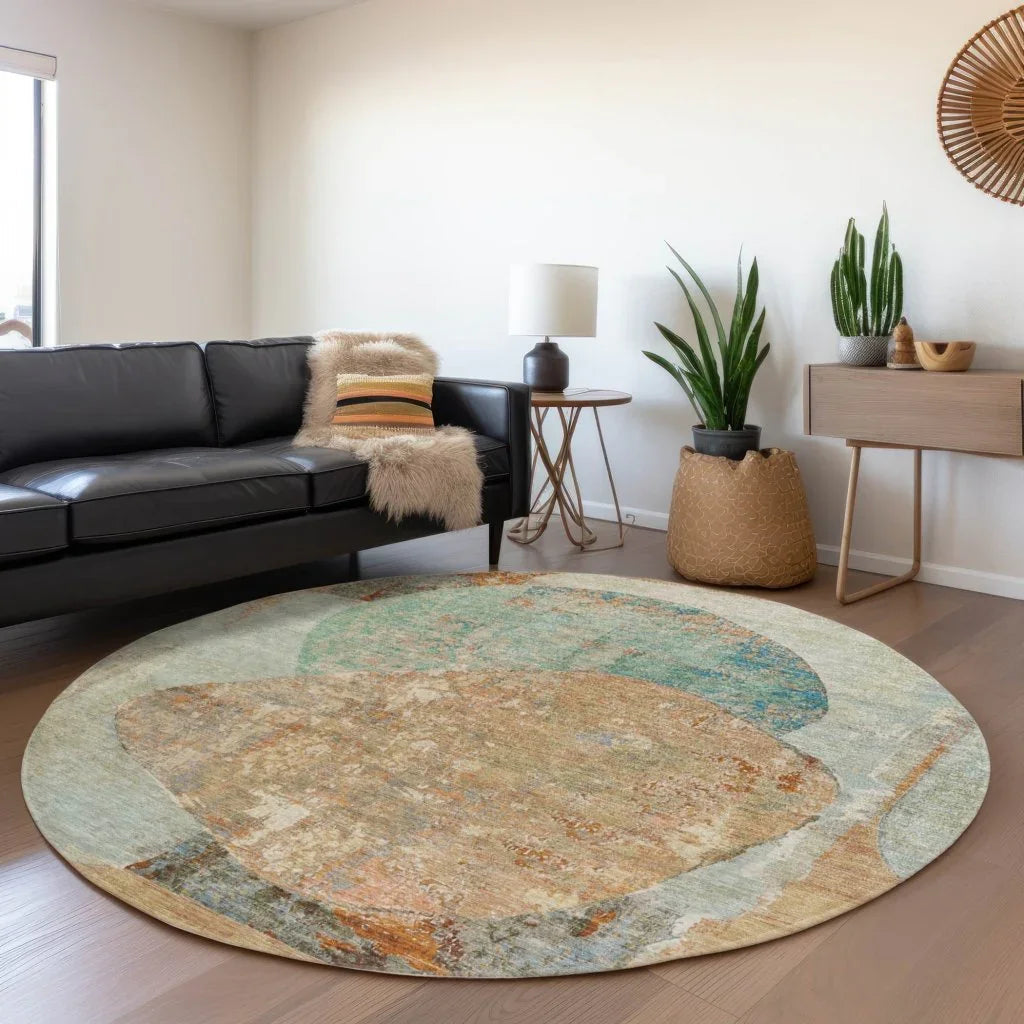 LOOMLAN Rugs Armalise Teal Washable Indoor-Outdoor Rug