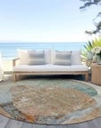 LOOMLAN Rugs Armalise Teal Washable Indoor-Outdoor Rug