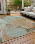LOOMLAN Rugs Armalise Teal Washable Indoor-Outdoor Rug