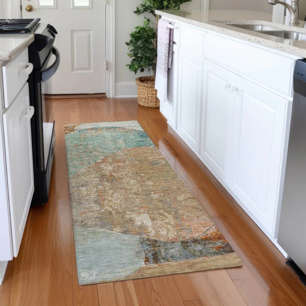 LOOMLAN Rugs Armalise Teal Washable Indoor-Outdoor Rug