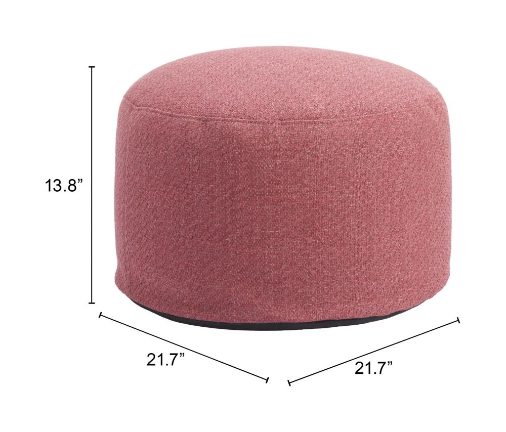Zuo Modern Aruz Red Olefin Fabric Outdoor Ottoman