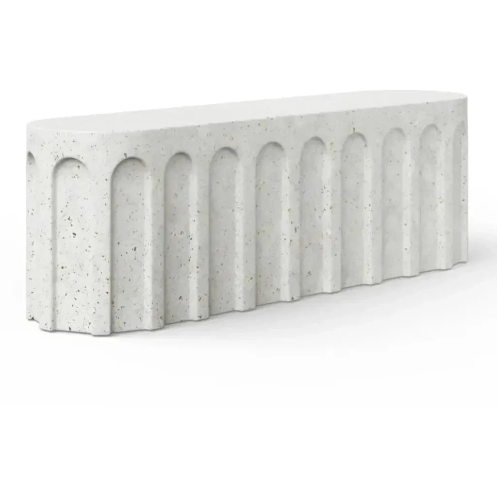 Atlas Concrete Made Outdoor Bench-Outdoor Benches-Urbia-Ivory Terrazzo-LOOMLAN