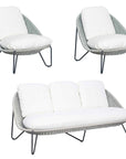 Azores 3 Piece Lounge Set - Coconut White Outdoor Sets-Outdoor Lounge Sets-Seasonal Living-LOOMLAN