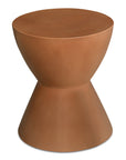 Hourglass Concrete Brown Outdoor Stool