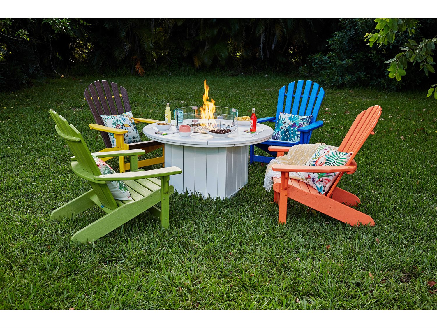 HDPE Round Fire Pit Table USA Made Elementz Blaze