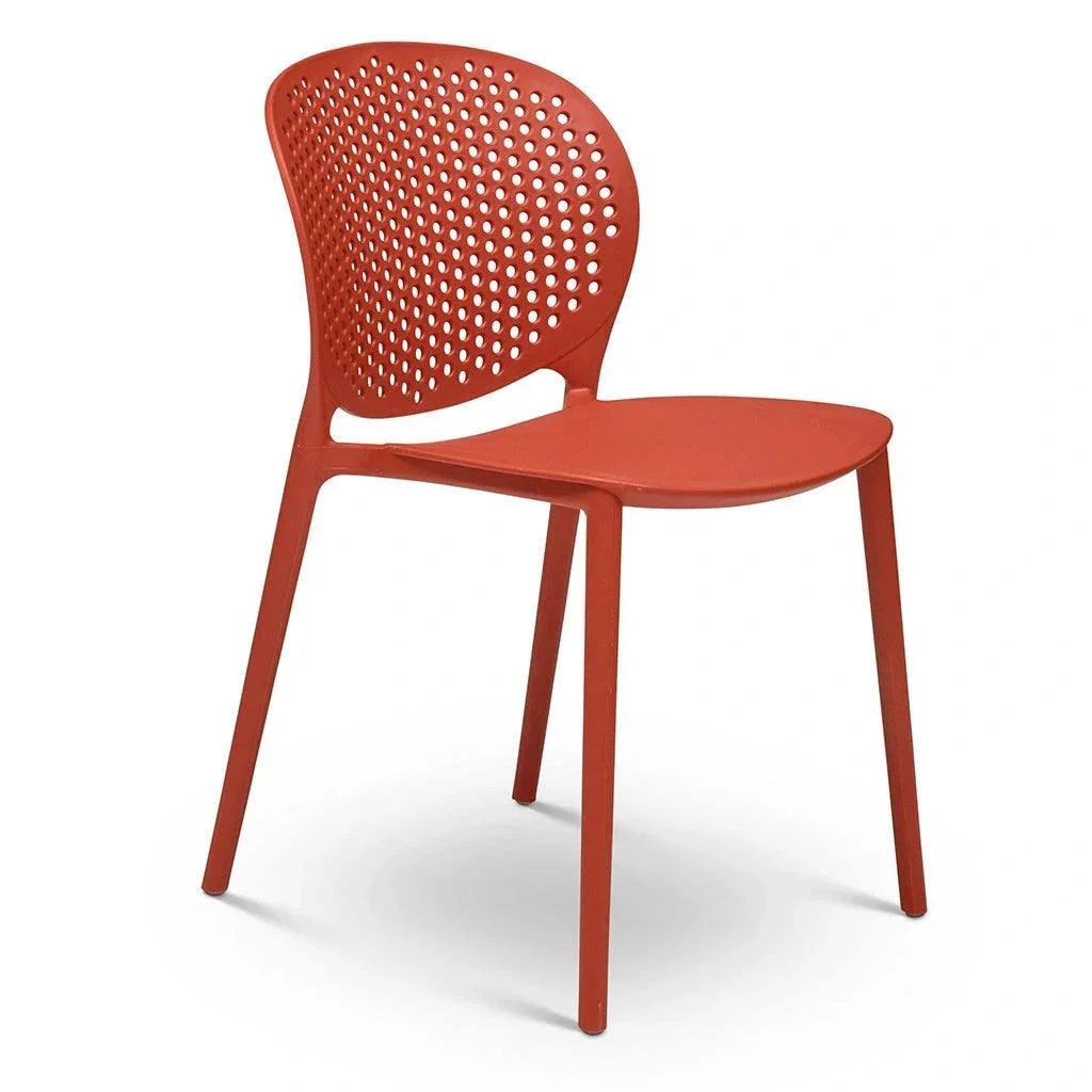 Bailey Poly Lumber Outdoor Side Chair 4PC-Outdoor Dining Chairs-Urbia-Dark Orange-LOOMLAN