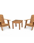Bainbridge Teak Patio Adirondack Lounge Set 3PC-Outdoor Lounge Sets-HiTeak-LOOMLAN