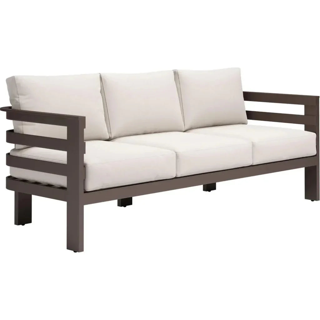 Bal Harbor Aluminum White Sofa - LOOMLAN - Zuo Modern - Outdoor Sofas & Loveseats