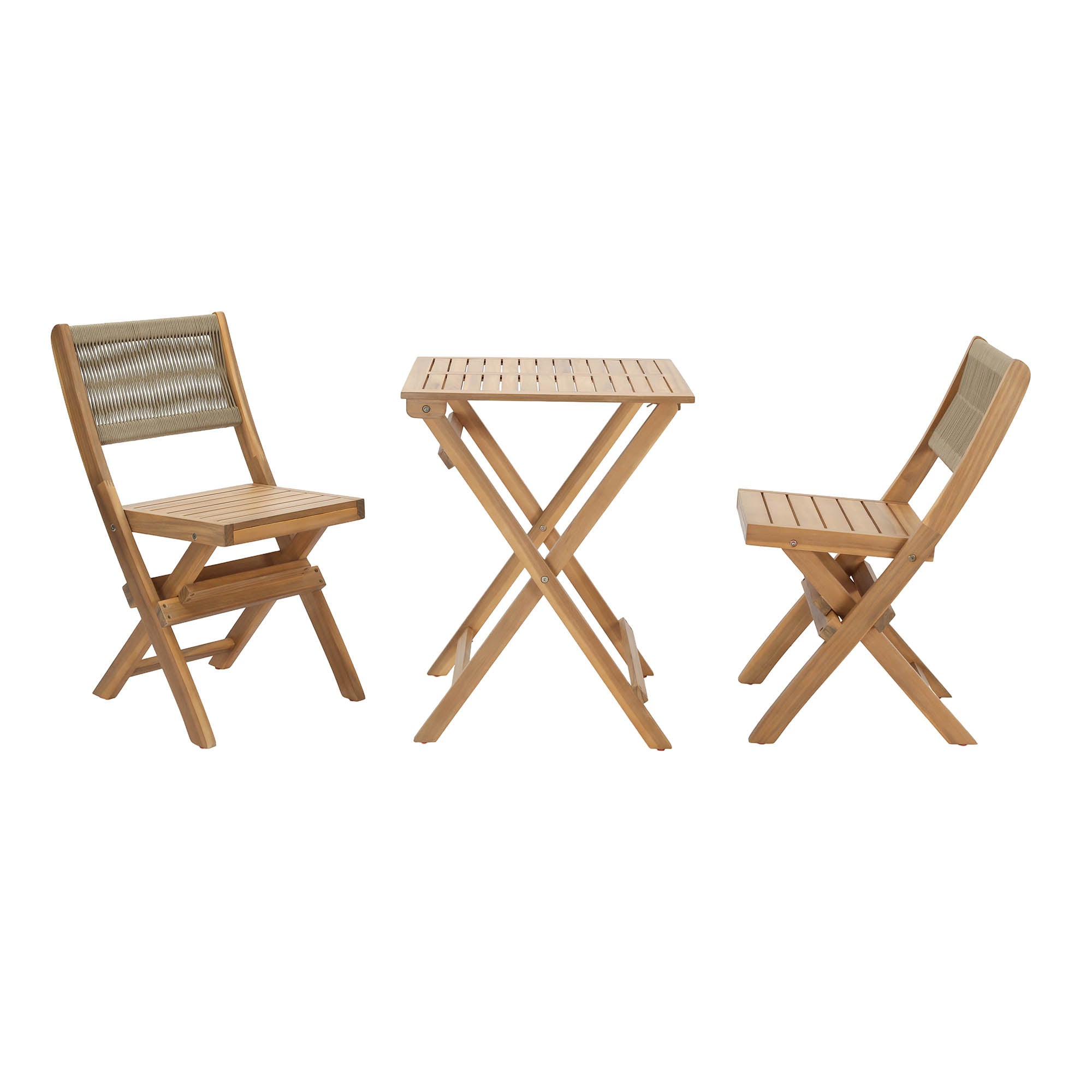 Balcony Wooden Foldable Outdoor Bistro Set-Outdoor Bistro Sets-LH Imports-LOOMLAN