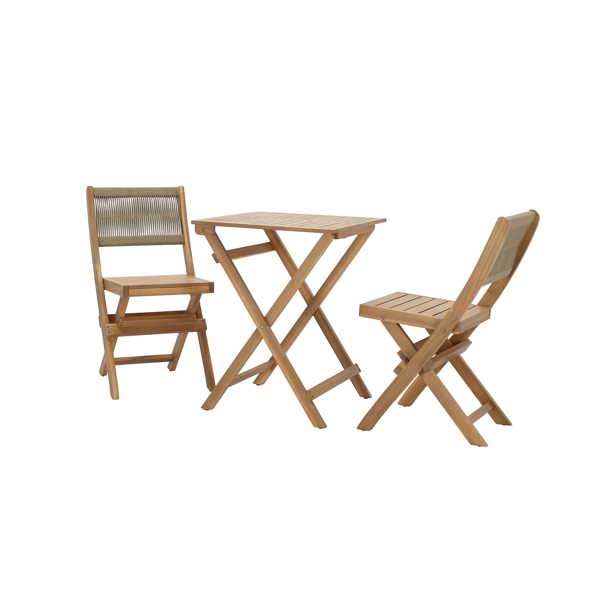 Balcony Wooden Foldable Outdoor Bistro Set-Outdoor Bistro Sets-LH Imports-LOOMLAN