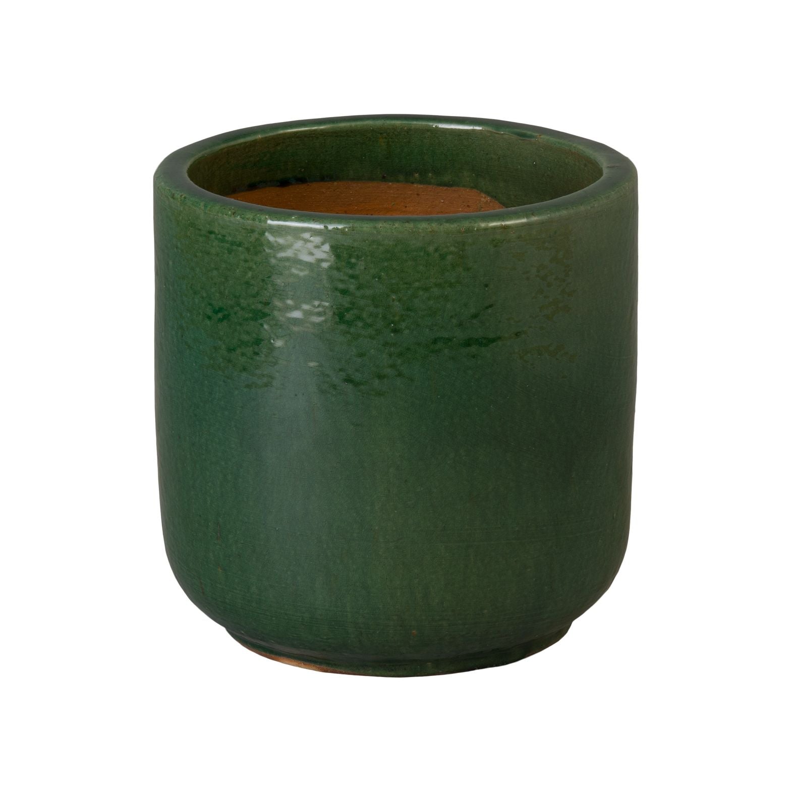 Emissary Barrel Green Ceramic Outdoor Planter