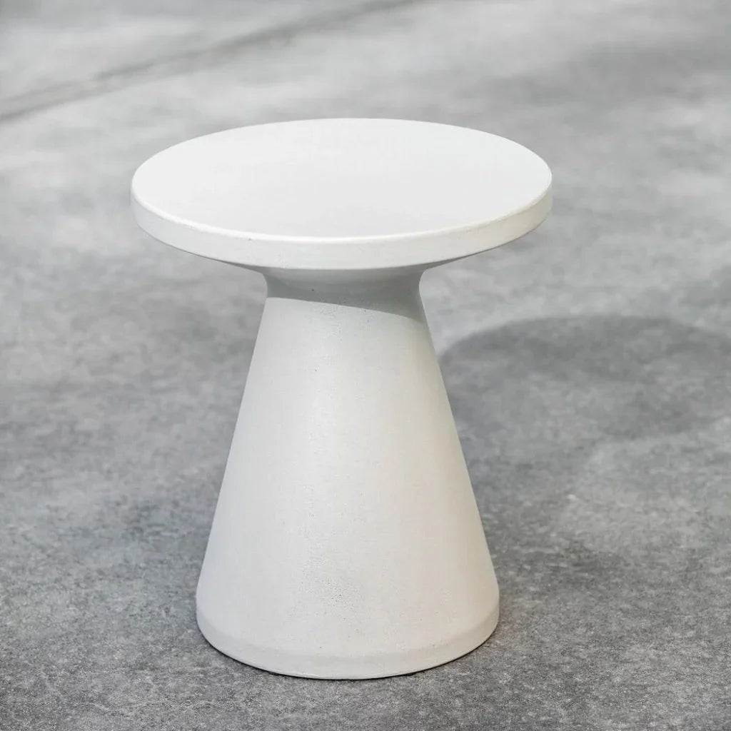 Sunset West Bazaar Bone Finish Round Outdoor End Table