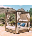 Sunset West Bazaar Bone Finish Round Outdoor End Table