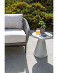 Sunset West Bazaar Bone Finish Round Outdoor End Table