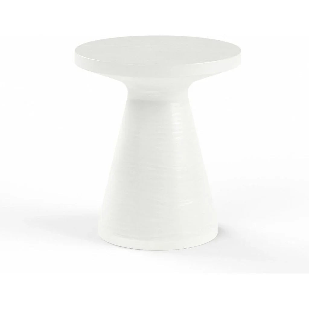 Sunset West Bazaar Bone Finish Round Outdoor End Table