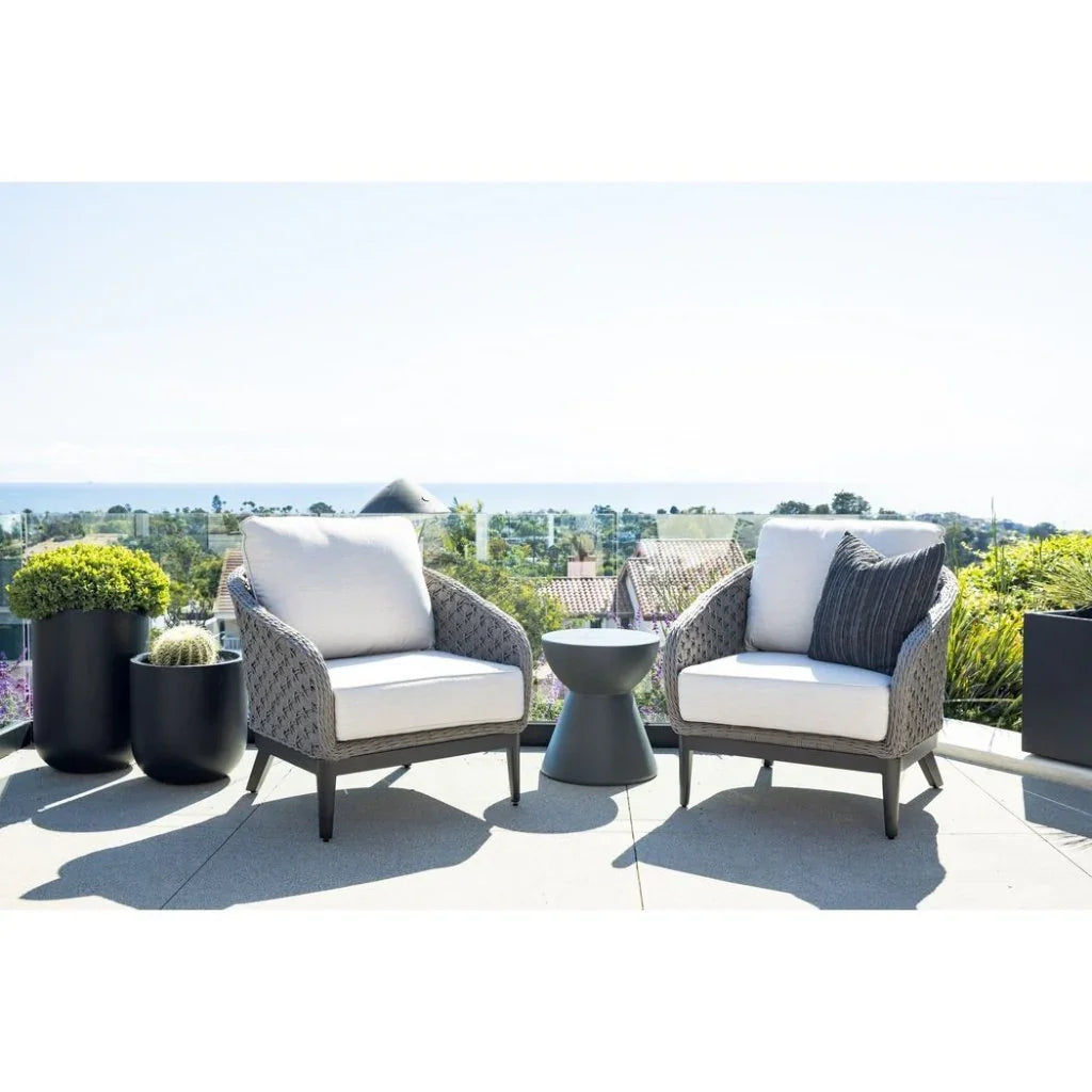 Sunset West Bazaar Dark Gray Round Outdoor End Table