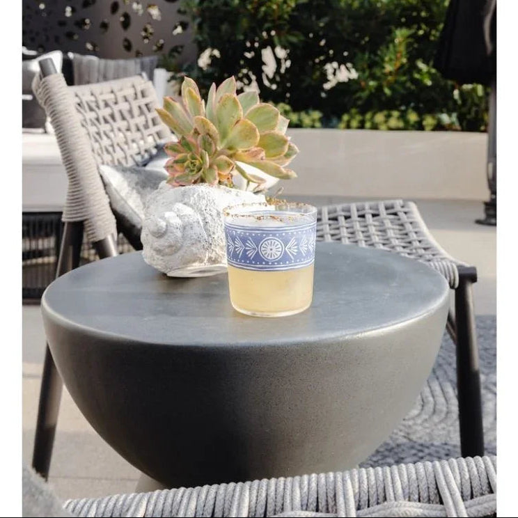 Sunset West Bazaar Dark Gray Round Outdoor End Table
