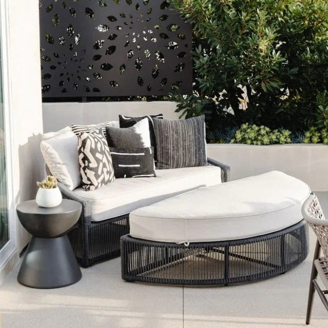 Sunset West Bazaar Dark Gray Round Outdoor End Table