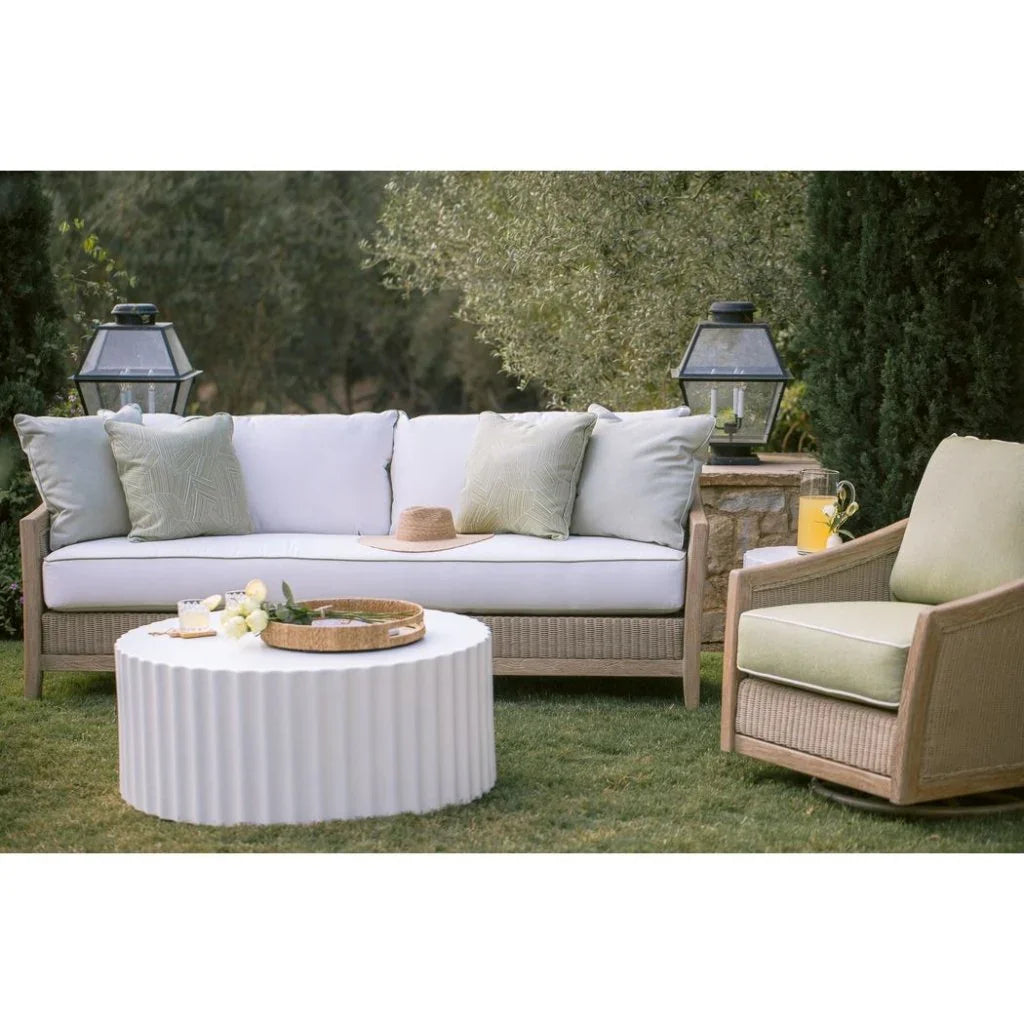 Bazaar Fluted Athena Outdoor Coffee Table-Outdoor Coffee Tables-Sunset West-LOOMLAN