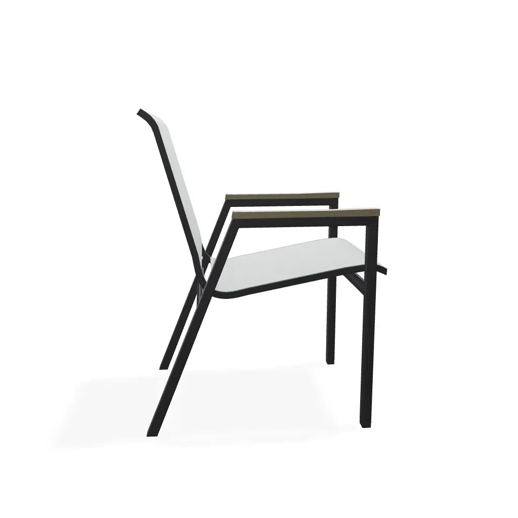 Bazza Stacking Bistro Chair With MGP Arm Accents