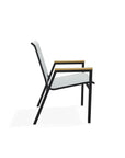 Bazza Stacking Bistro Chair With Rustic Polymer Arm Accents