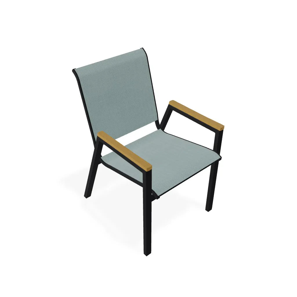 Bazza Stacking Bistro Chair With Rustic Polymer Arm Accents