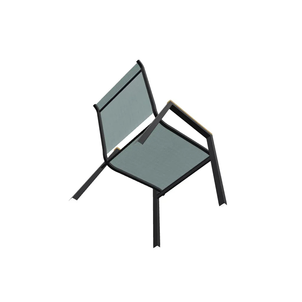 Bazza Stacking Bistro Chair With Rustic Polymer Arm Accents