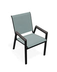 Bazza Stacking Bistro Chair With Rustic Polymer Arm Accents