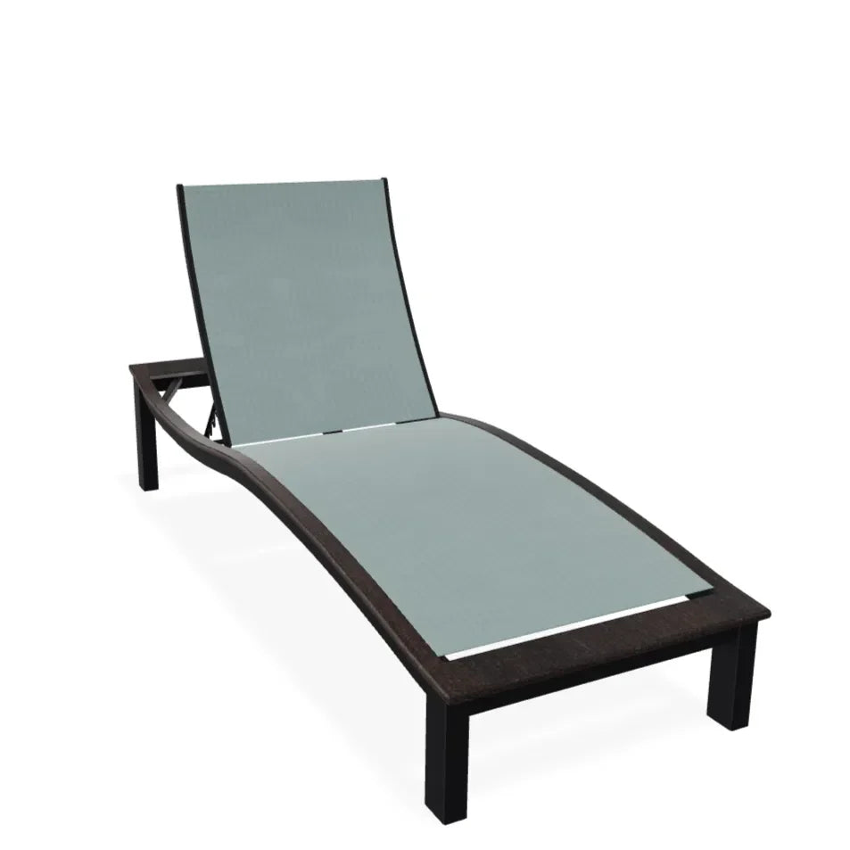 Bazza Lounge Chaise with Rustic Polymer Accent