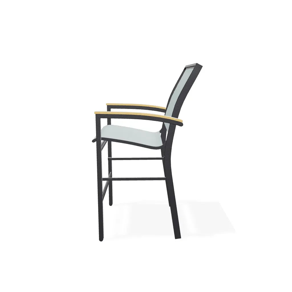 Bazza Stacking Balcony Height Polymer Cafe Arm Chair