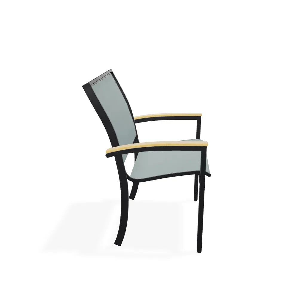 Bazza Dining Height Cafe Chair With Rustic Arm Accents