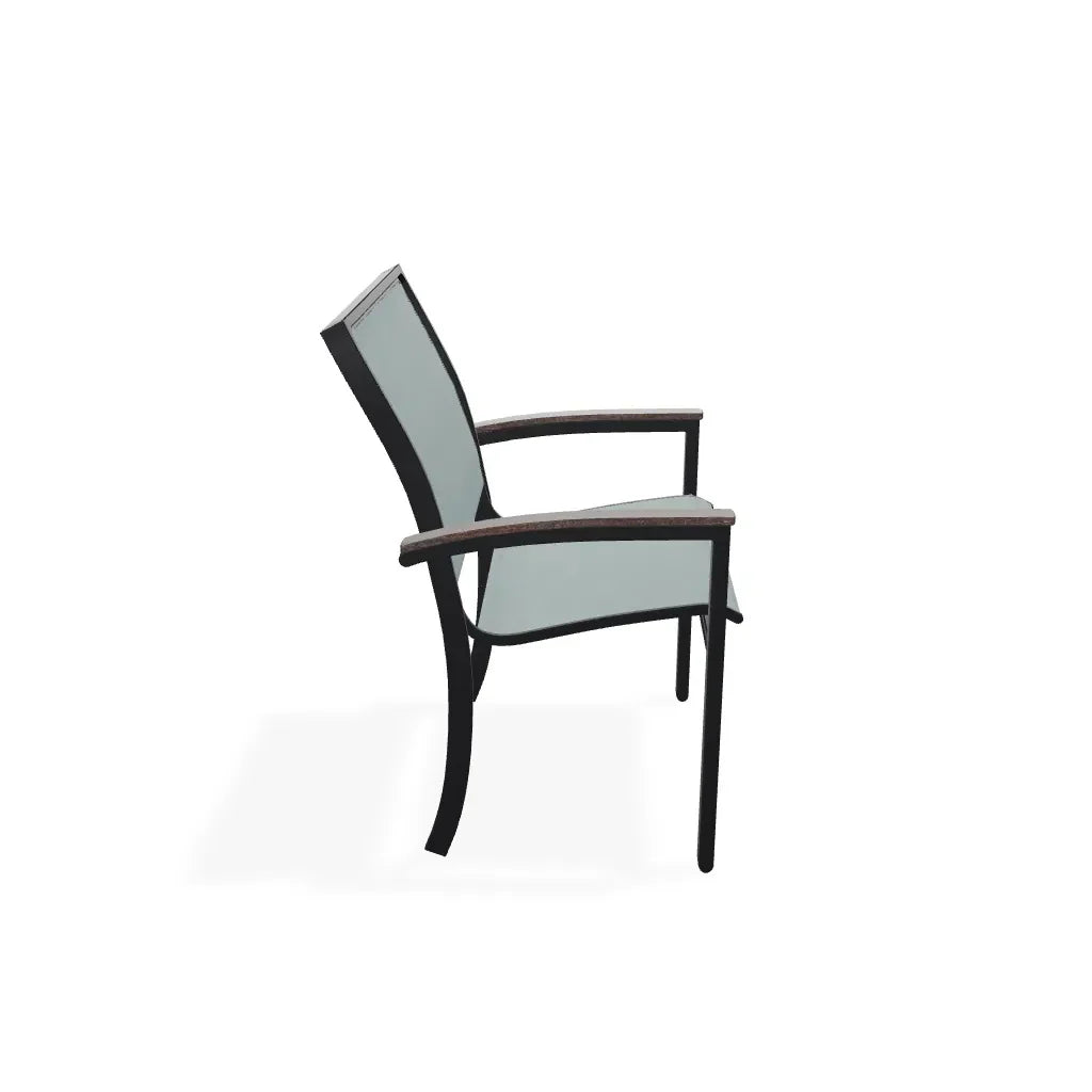 Bazza Dining Height Cafe Chair With Rustic Arm Accents