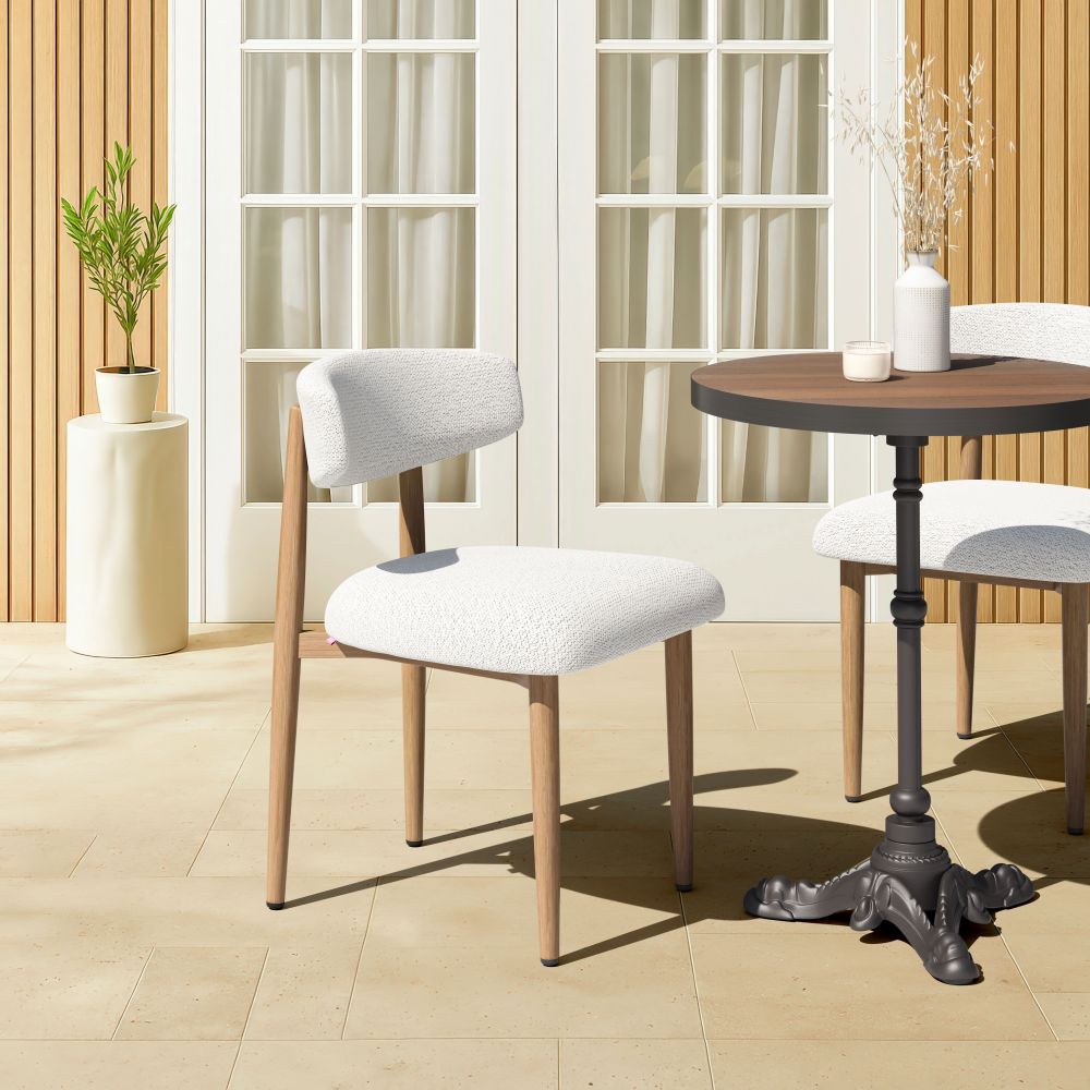 Zuo Modern Bege Olefin Fabric Outdoor Dining Chair