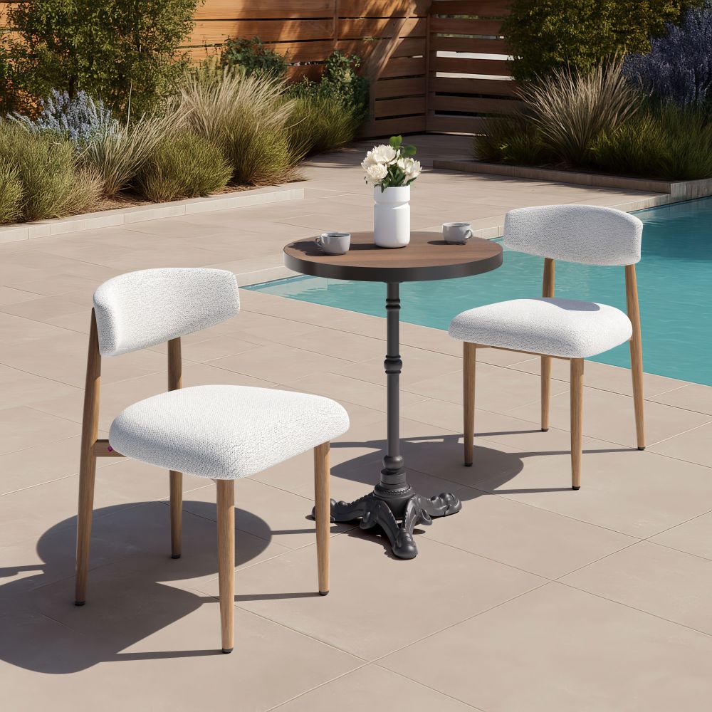 Zuo Modern Bege Olefin Fabric Outdoor Dining Chair