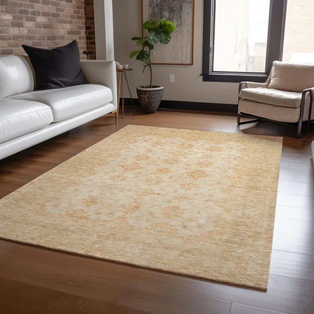 LOOMLAN Rugs Bellandria Brown Washable Indoor-Outdoor Rug