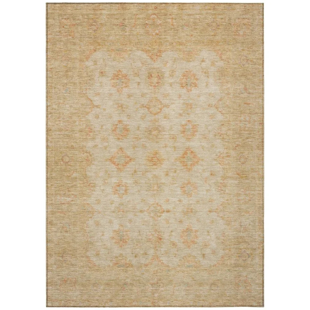 LOOMLAN Rugs Bellandria Brown Washable Indoor-Outdoor Rug
