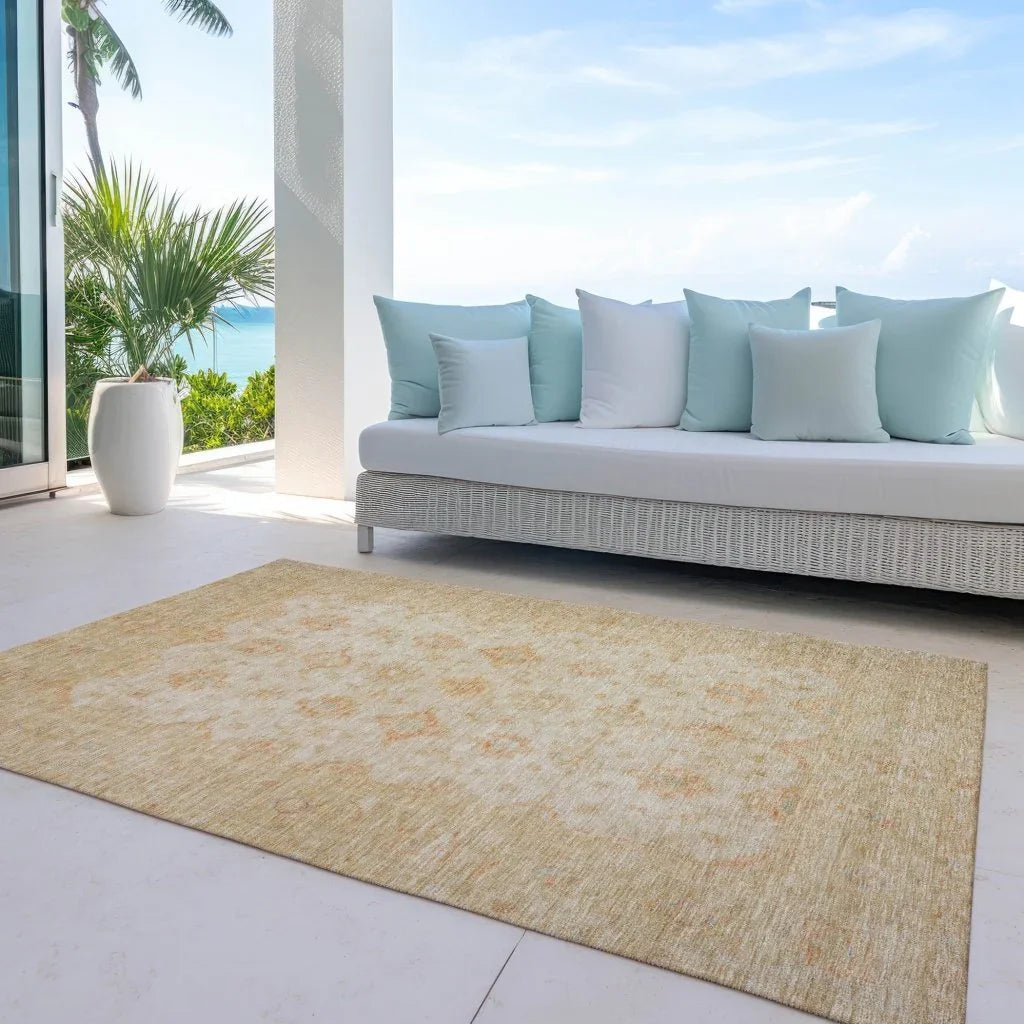 LOOMLAN Rugs Bellandria Brown Washable Indoor-Outdoor Rug