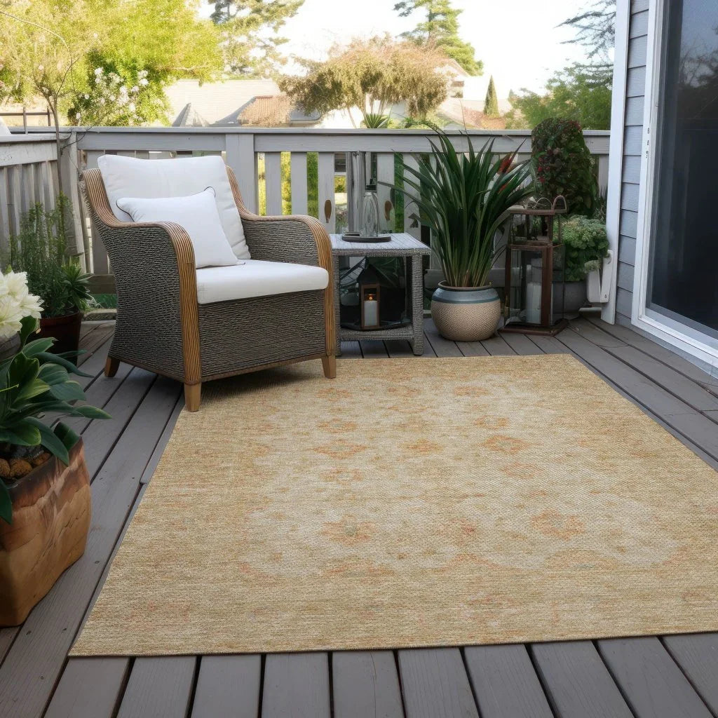 LOOMLAN Rugs Bellandria Brown Washable Indoor-Outdoor Rug