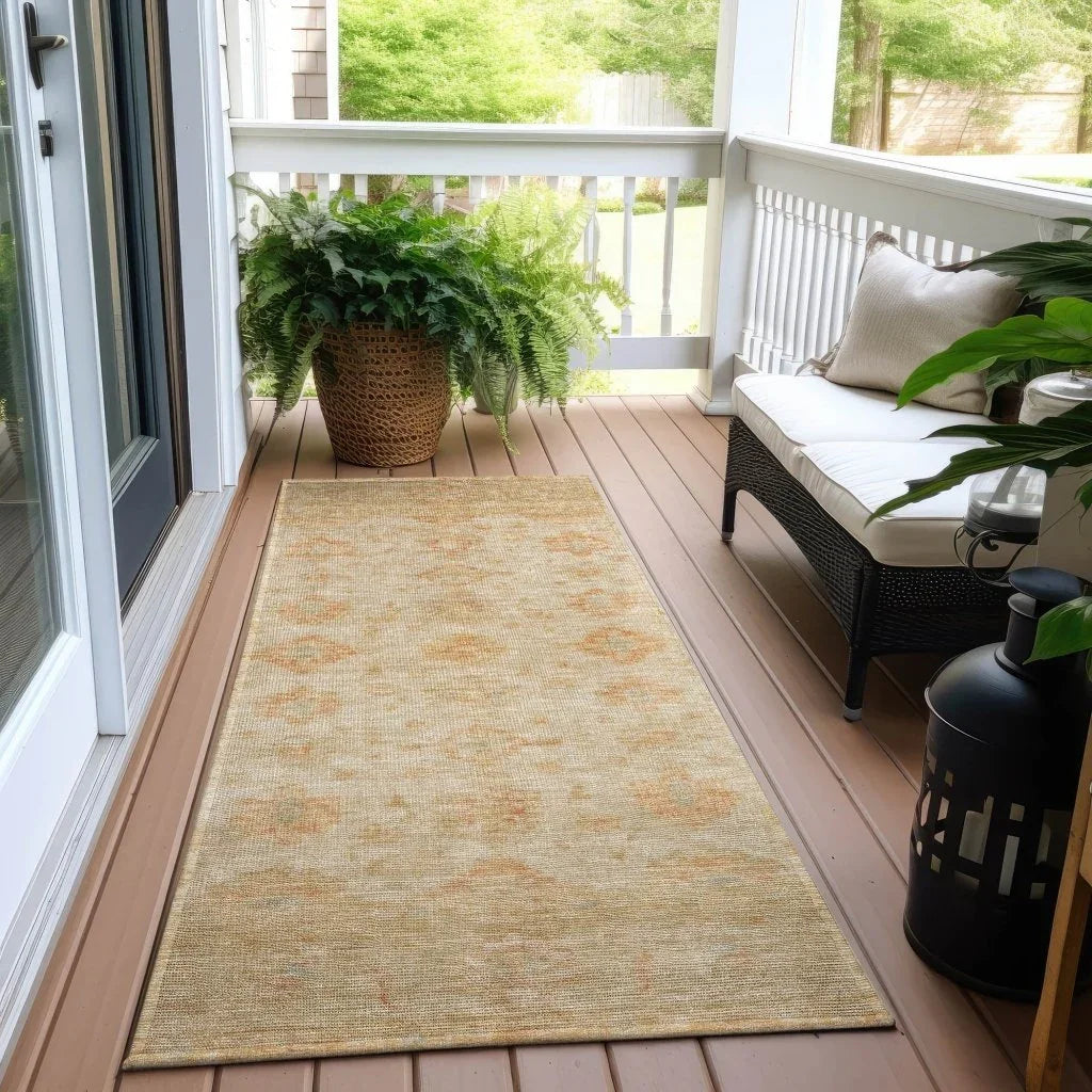 LOOMLAN Rugs Bellandria Brown Washable Indoor-Outdoor Rug