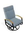 Belle Isle Cushion Supreme Swivel Rocker With Rustic Arm