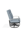 Belle Isle Cushion Supreme Swivel Rocker With Rustic Arm