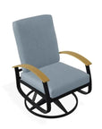 Belle Isle Cushion Swivel Rocker With Rustic Polymer Arms