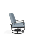 Belle Isle Cushion Swivel Rocker With Rustic Polymer Arms