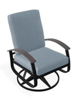 Belle Isle Cushion Swivel Rocker With Rustic Polymer Arms